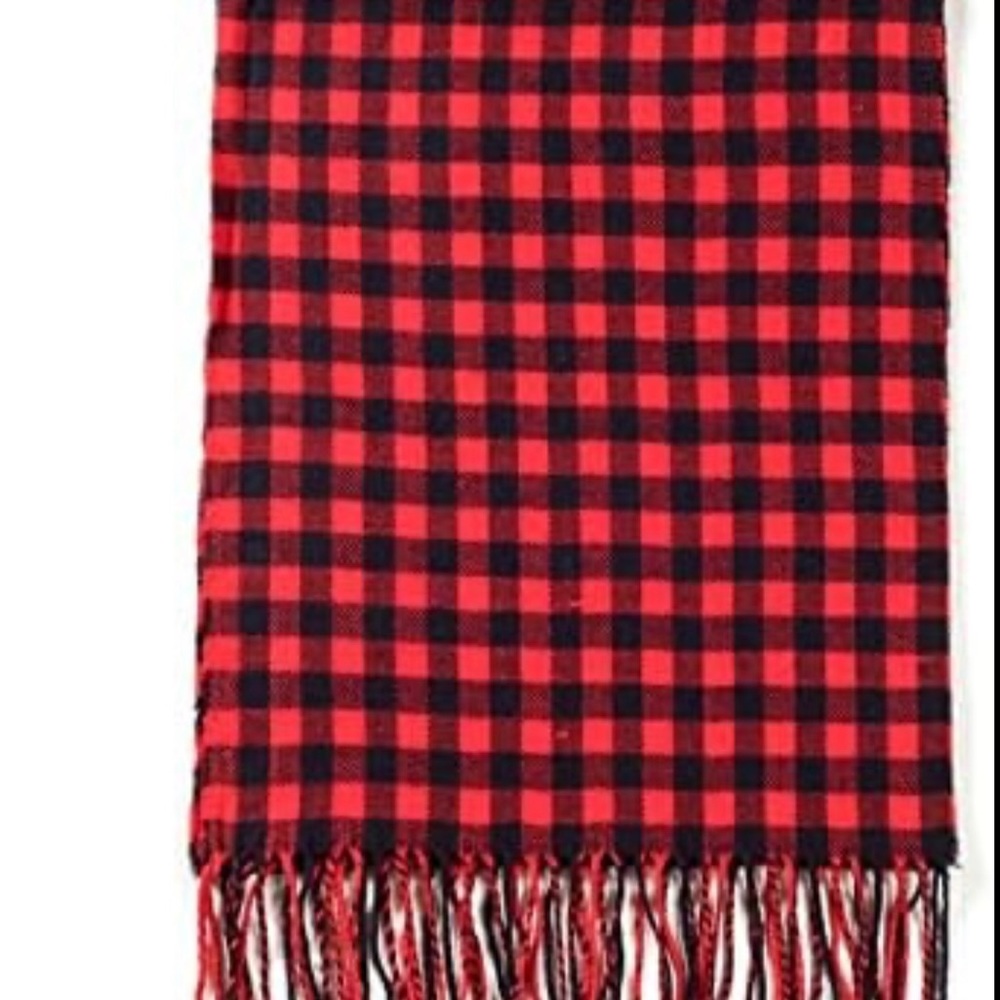 NWOT: Authentic Cotton Red Gingham Krama Handmade Scarf From Cambodia 🇰🇭